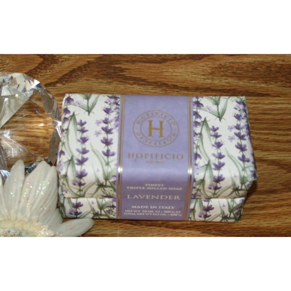 2 Pack Hopificio Tuscan Lavender Triple Milled Bar Soap Made In Italy Luxury